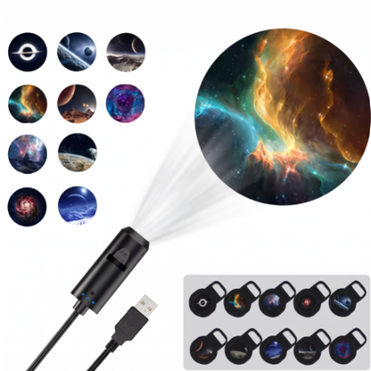 Mini Proyector de Estrellas y Nebulosas USB +10 escenas