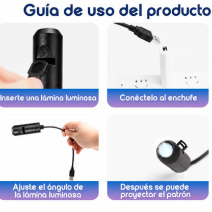 Mini Proyector de Estrellas y Nebulosas USB +10 escenas